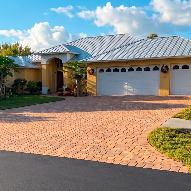 Pavers installation Venice Commercial Services concrete and construction project in Port St. Lucie.