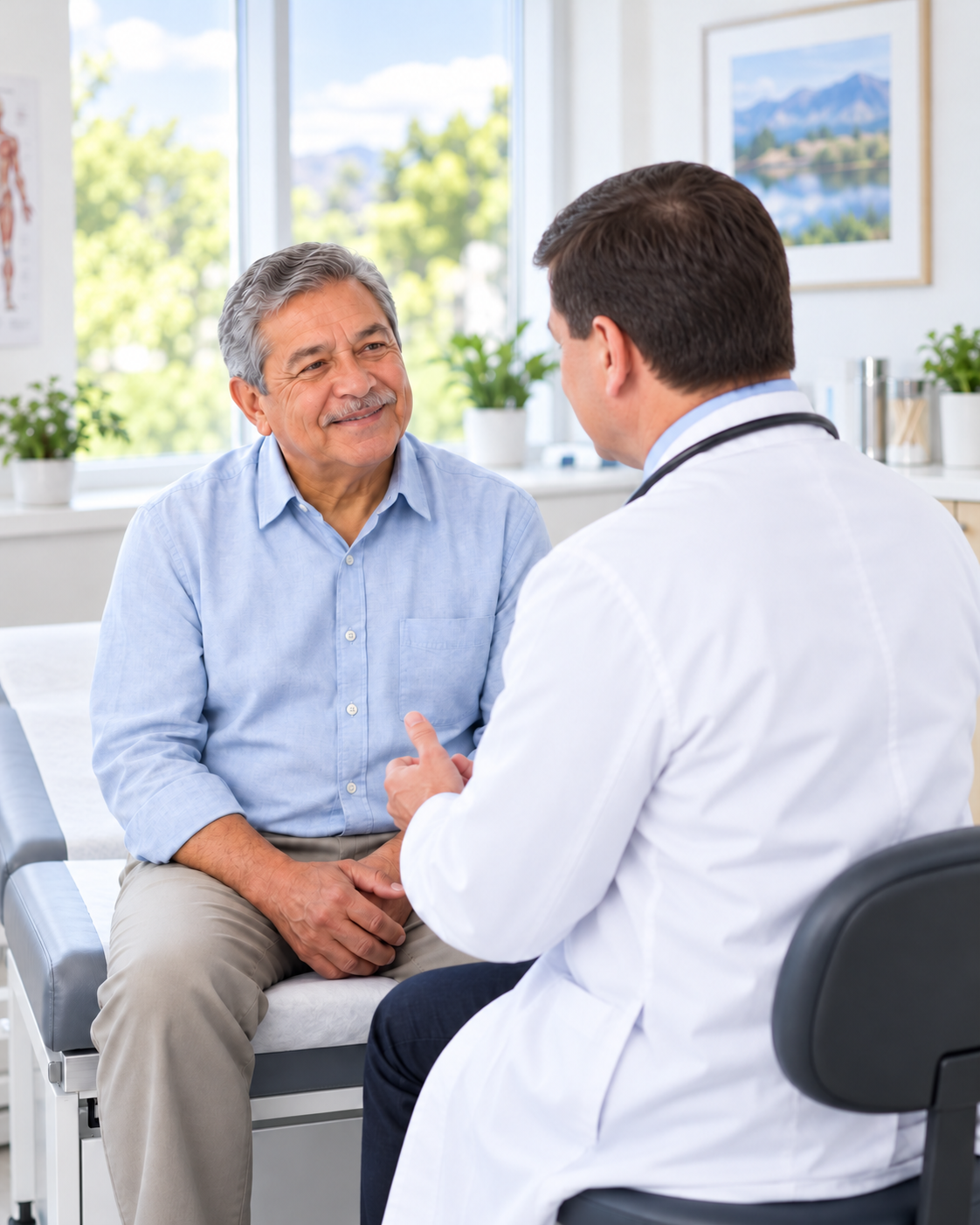 Médico conversando con un paciente
